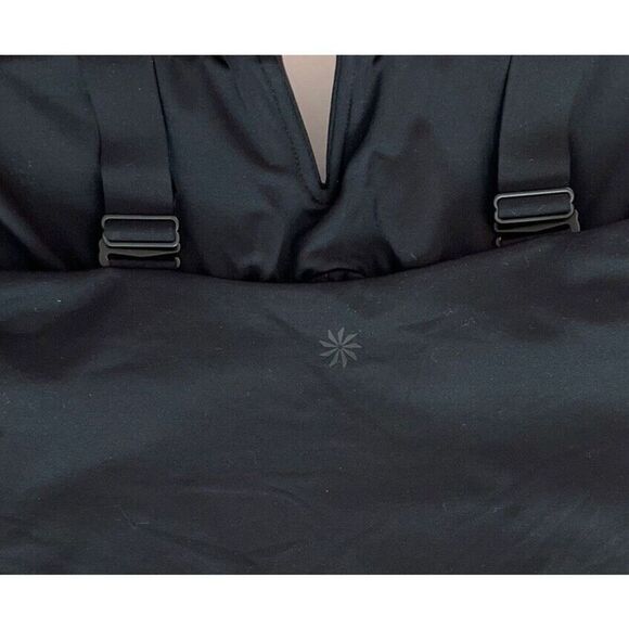 Athleta Square Neck V 1-Piece Swimsuit Underwire Bra Sz 38 D/DD Black XLarge - Picture 7 of 14